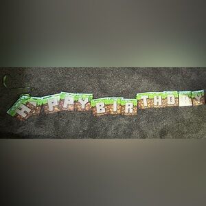 Minecraft Happy Birthday Bannner